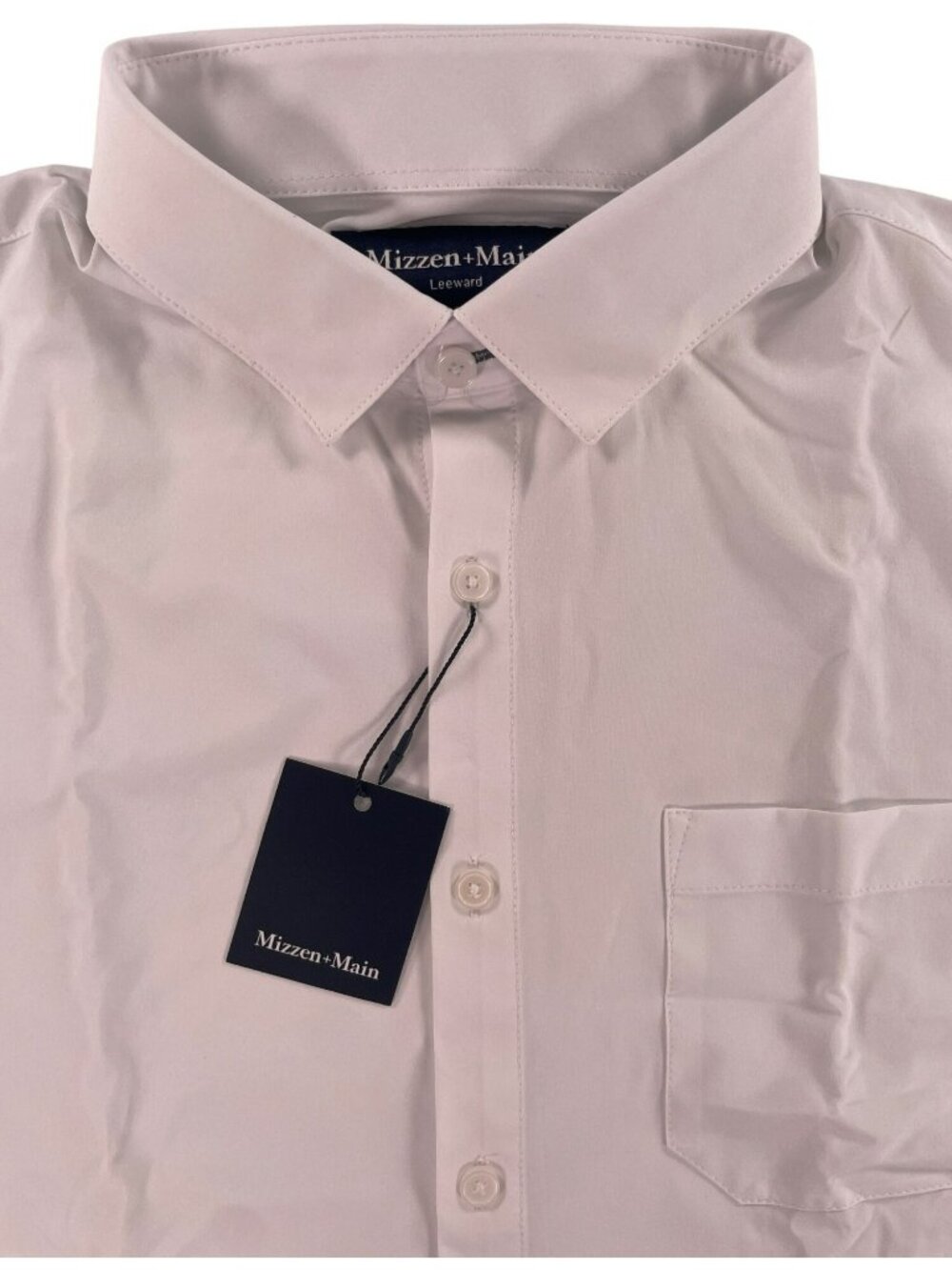 Mizzen + Main Leeward Short Sleeve White Dress Shirt Classic Fit Men's Sz M NEW - Picture 3 of 9